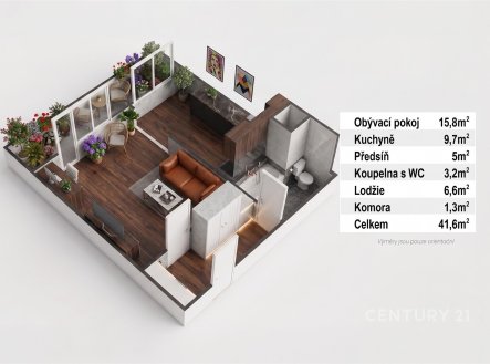 Prodej bytu, 1+1, 41 m²