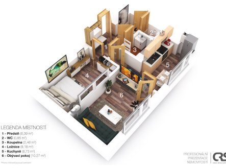 Pronájem bytu, 2+1, 39 m²