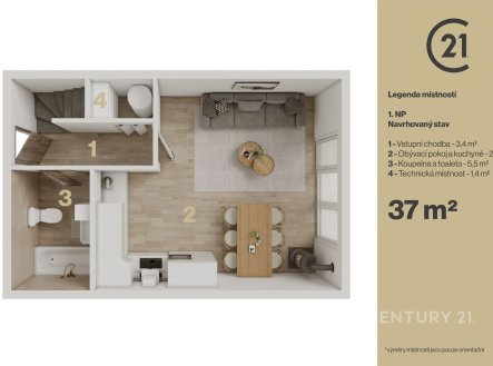 Pronájem bytu, 4+kk, 80 m²