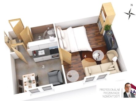 Pronájem bytu, 1+1, 35 m²