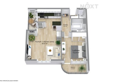 Prodej bytu, 2+kk, 52 m²