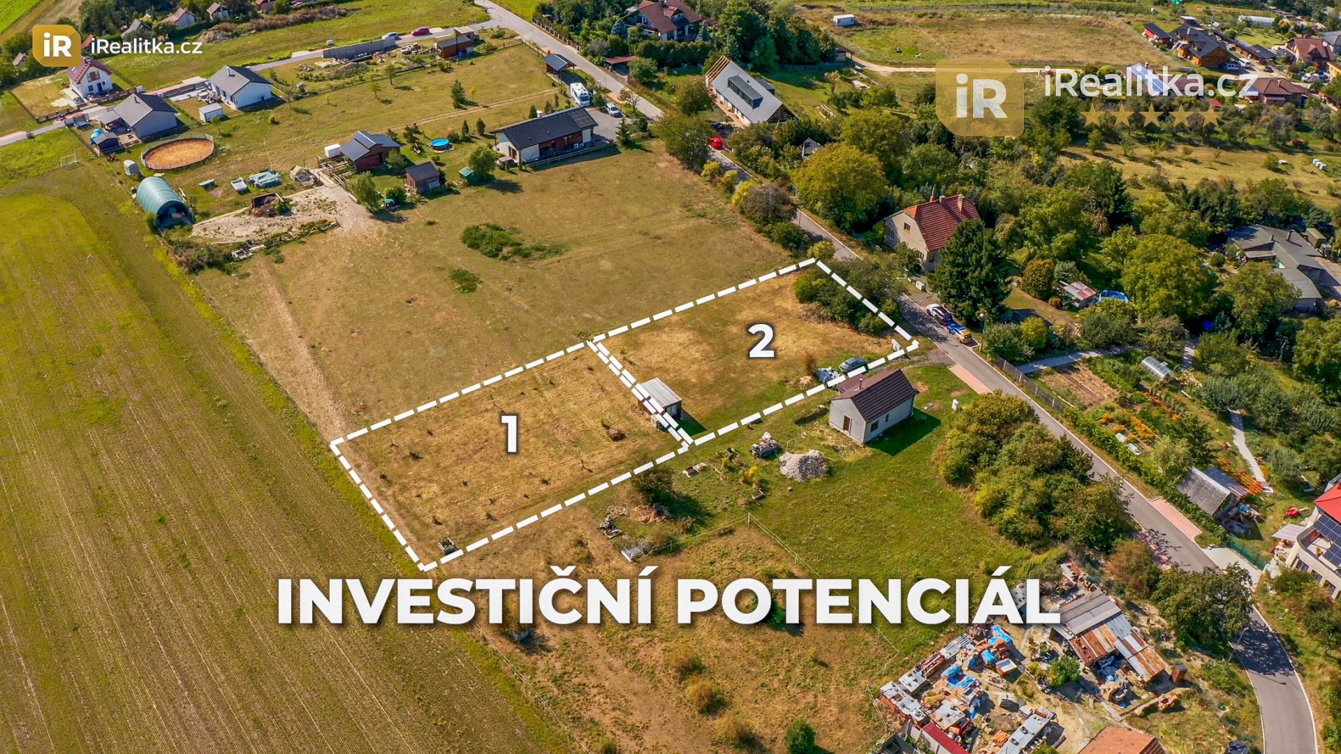Velký stavební pozemek 1.910 m2, Charvatce - Mladá Boleslav