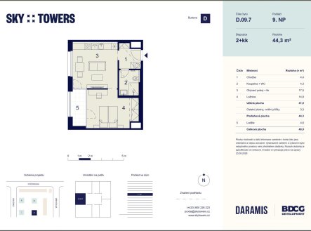 Prodej bytu, 2+kk, 44 m²