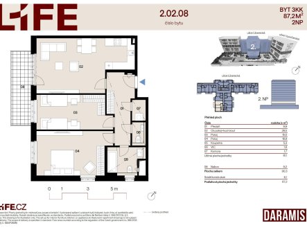 Prodej bytu, 3+kk, 87 m²