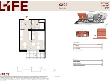 Prodej bytu, 1+kk, 34 m²