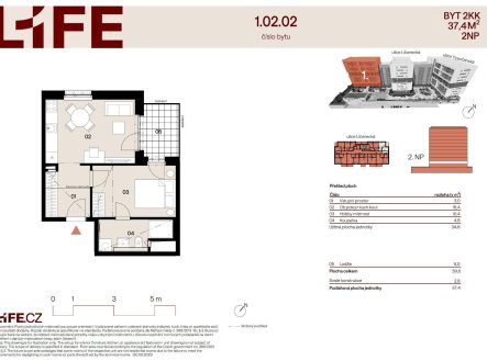 Prodej bytu, 2+kk, 37 m²