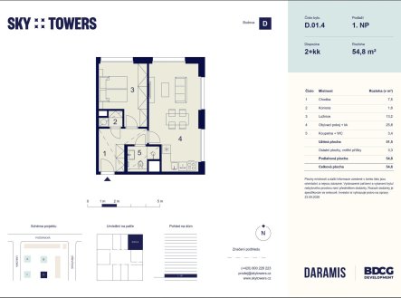 Prodej bytu, 2+kk, 55 m²