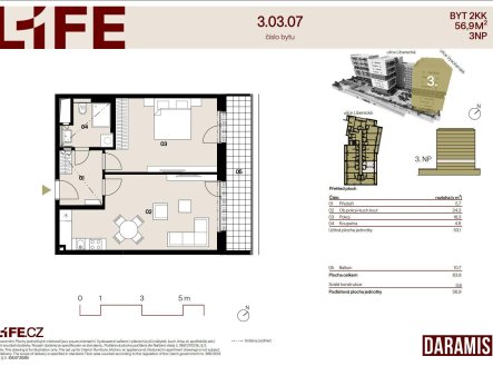 Prodej bytu, 2+kk, 57 m²