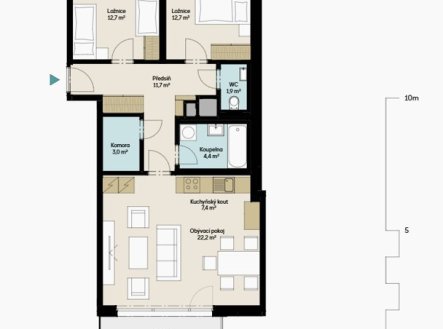Prodej bytu, 3+kk, 76 m²