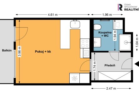 Pronájem bytu, 1+kk, 29 m²