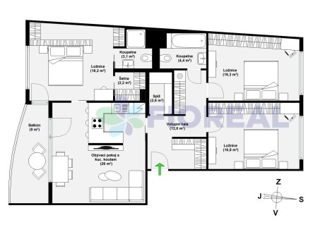 Prodej bytu, 4+kk, 109 m²