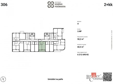 Prodej bytu, 2+kk, 50 m²