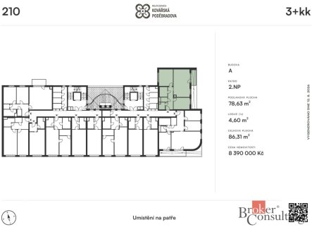 Prodej bytu, 3+kk, 78,6 m²