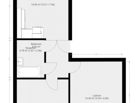 Prodej bytu, 2+1, 52 m²