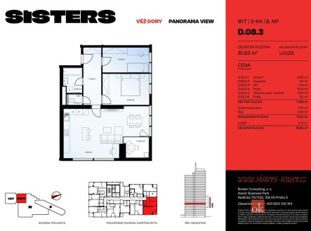 Prodej bytu, 3+kk, 81,83 m²