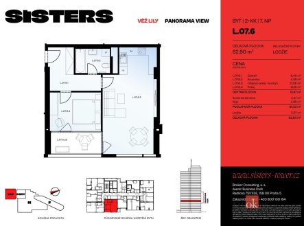 Prodej bytu, 2+kk, 62,9 m²