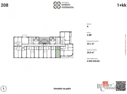 Prodej bytu, 1+kk, 35,5 m²