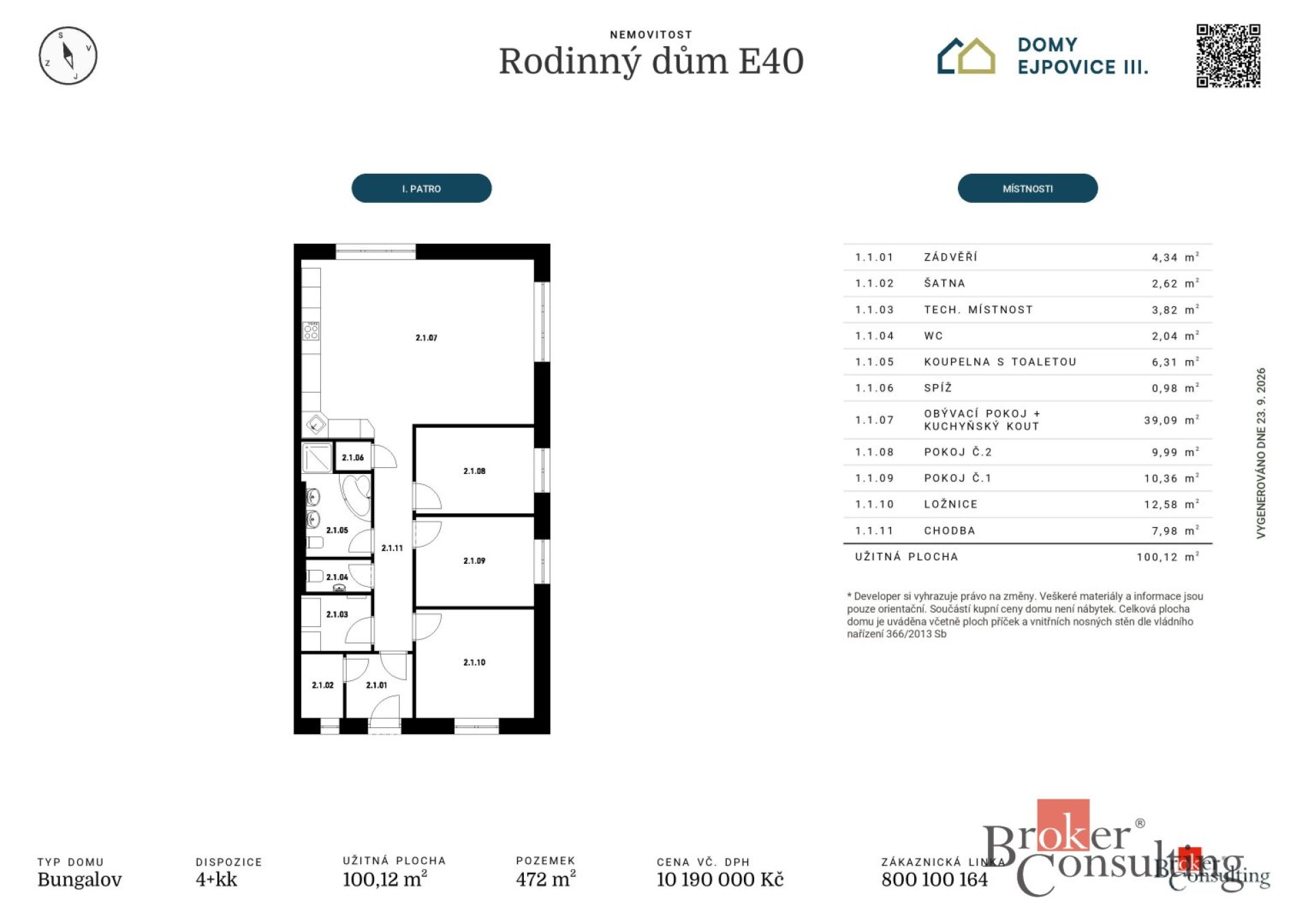 Prodej, domy/rodinný, 100 m2, Polní 260, 33701 Ejpovice, Rokycany [ID 85013]