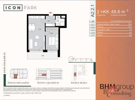 Prodej bytu, 2+kk, 49,6 m²