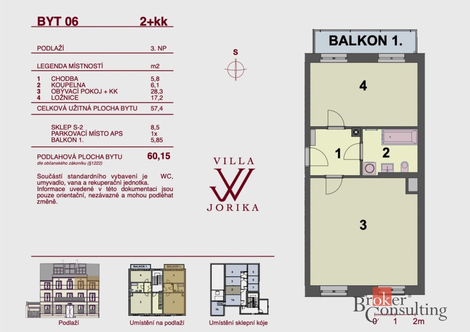 Prodej, byty/2+kk, 57.4 m2, Víta Nejedlého 1541, 27201 Kladno, Kladno [ID 86679]