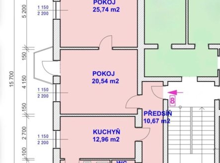Pronájem bytu, 2+1, 79 m²