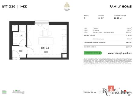 Pronájem bytu, 1+kk, 26,46 m²