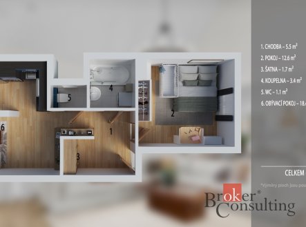 Prodej bytu, 2+kk, 45 m²