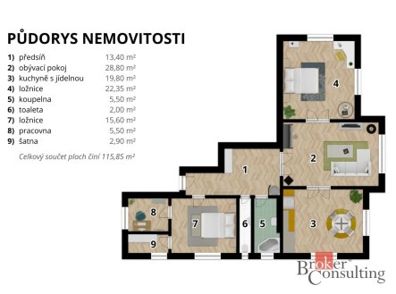 Prodej bytu, 3+1, 110 m²