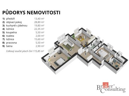 Prodej bytu, 3+1, 110 m²