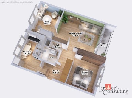 Prodej bytu, 3+1, 69,95 m²