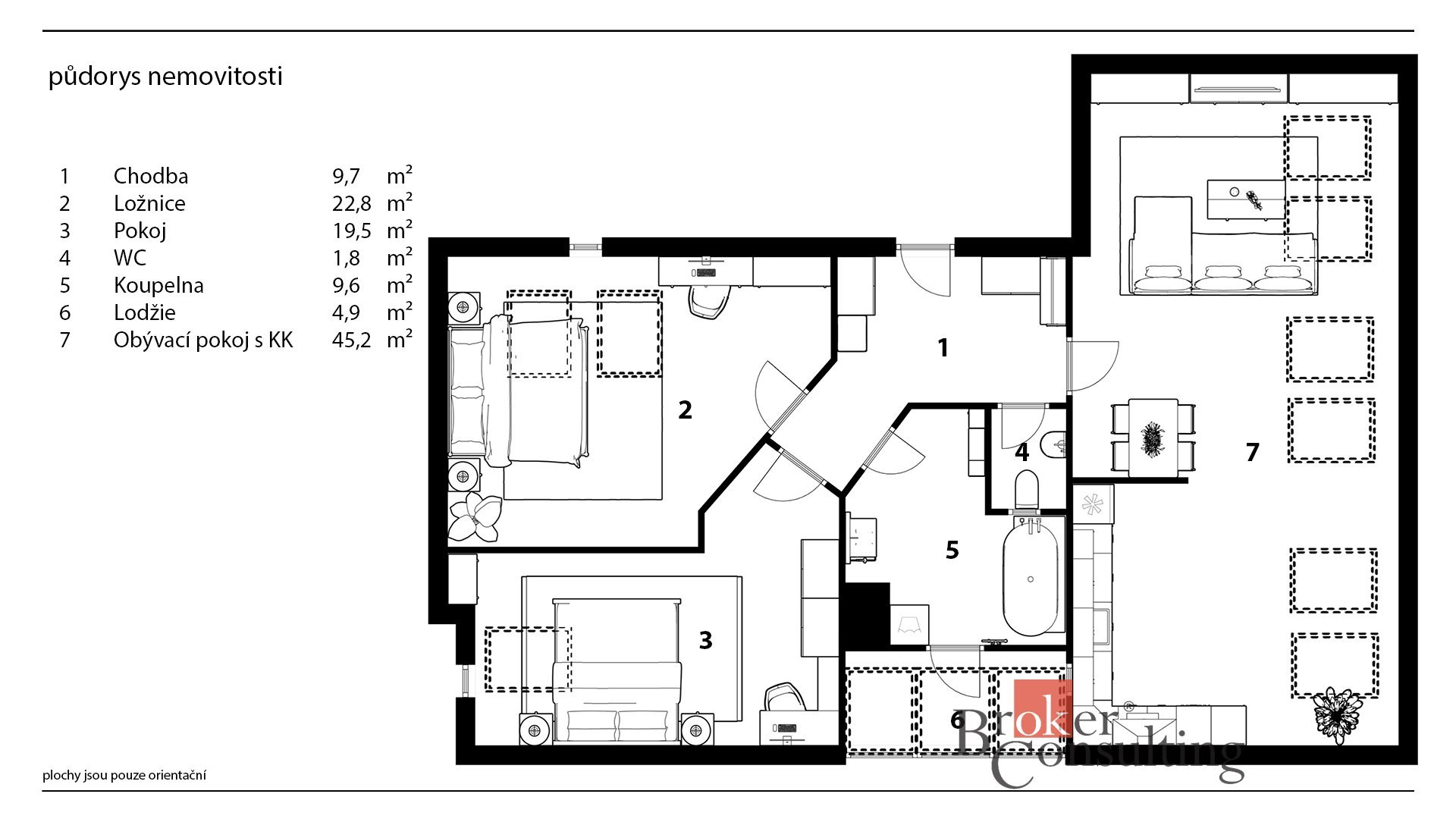 Pronájem, byty/3+kk, 101 m2, Lužická 1681/17, 12000 Praha, Hlavní město Praha [ID 88586]