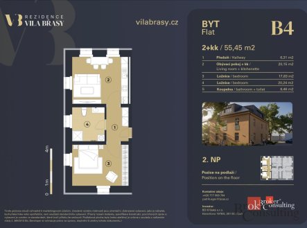 Prodej bytu, 2+kk, 56 m²
