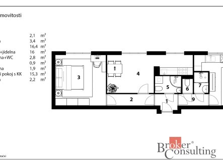 Prodej bytu, 3+kk, 61 m²