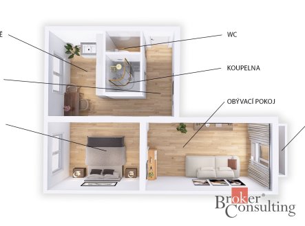 Prodej bytu, 2+1, 47,5 m²