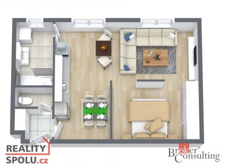 Pronájem bytu, 2+kk, 51 m²