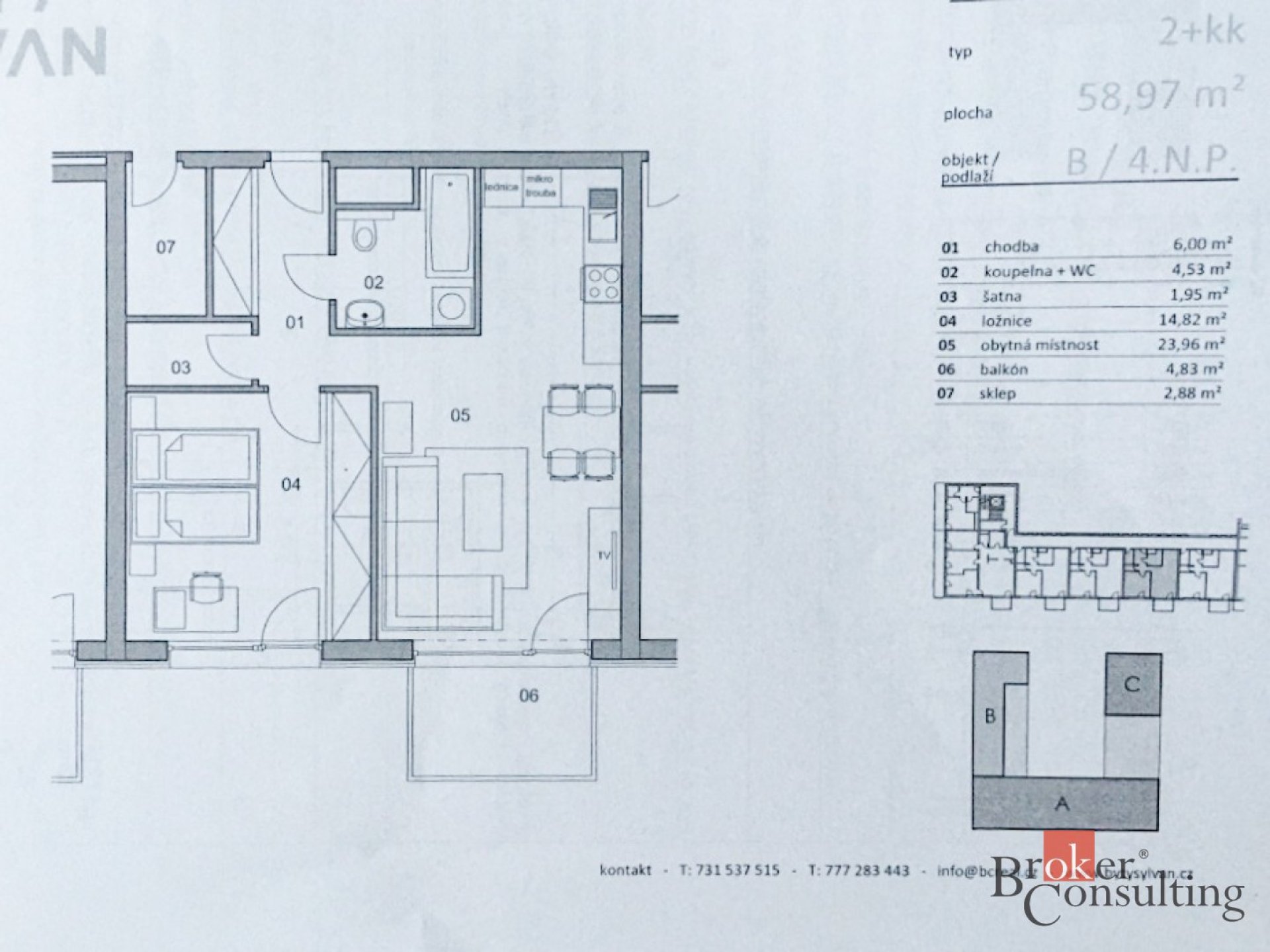 Pronájem, byty/2+kk, 51 m2, Mutěnická 1687/4, 32300 Plzeň, Plzeň-město [ID 88268]