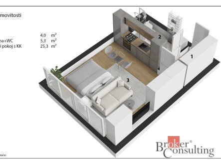 Prodej bytu, 1+kk, 37,46 m²