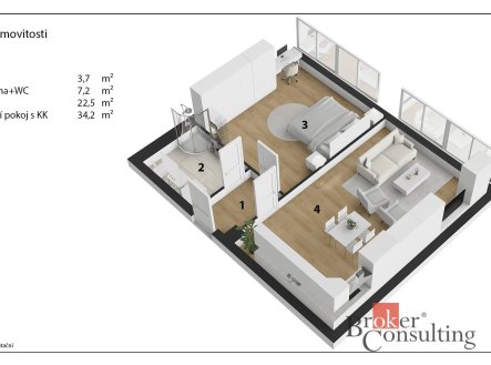 Prodej bytu, 2+kk, 67 m²