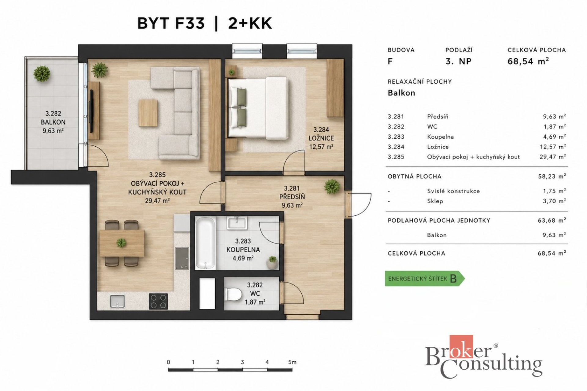 Prodej byt 2+kk, 58 m2 s balkonem, ulice Železná 16, Plzeň