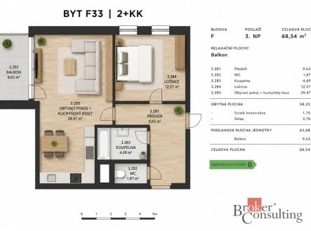 Prodej bytu, 2+kk, 58 m²