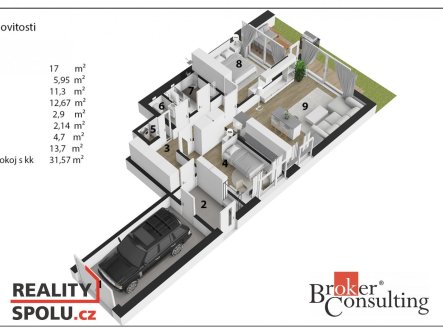 Pronájem bytu, 4+kk, 149,51 m²