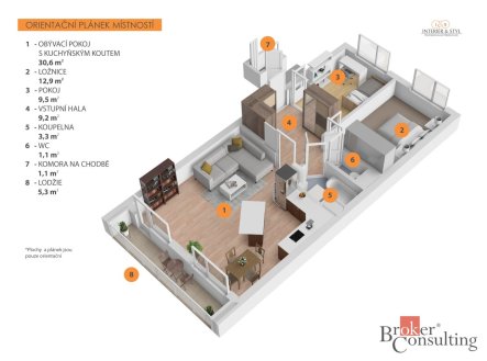 Pronájem bytu, 3+kk, 74 m²
