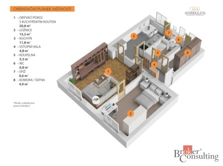 Prodej bytu, 2+1, 62,2 m²
