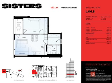 Prodej bytu, 2+kk, 57,57 m²
