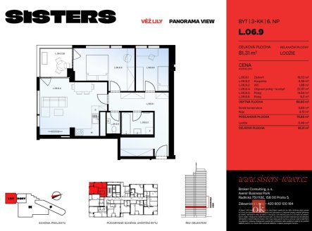 Prodej bytu, 3+kk, 81,31 m²