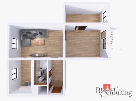 Pronájem bytu, 3+1, 62 m²