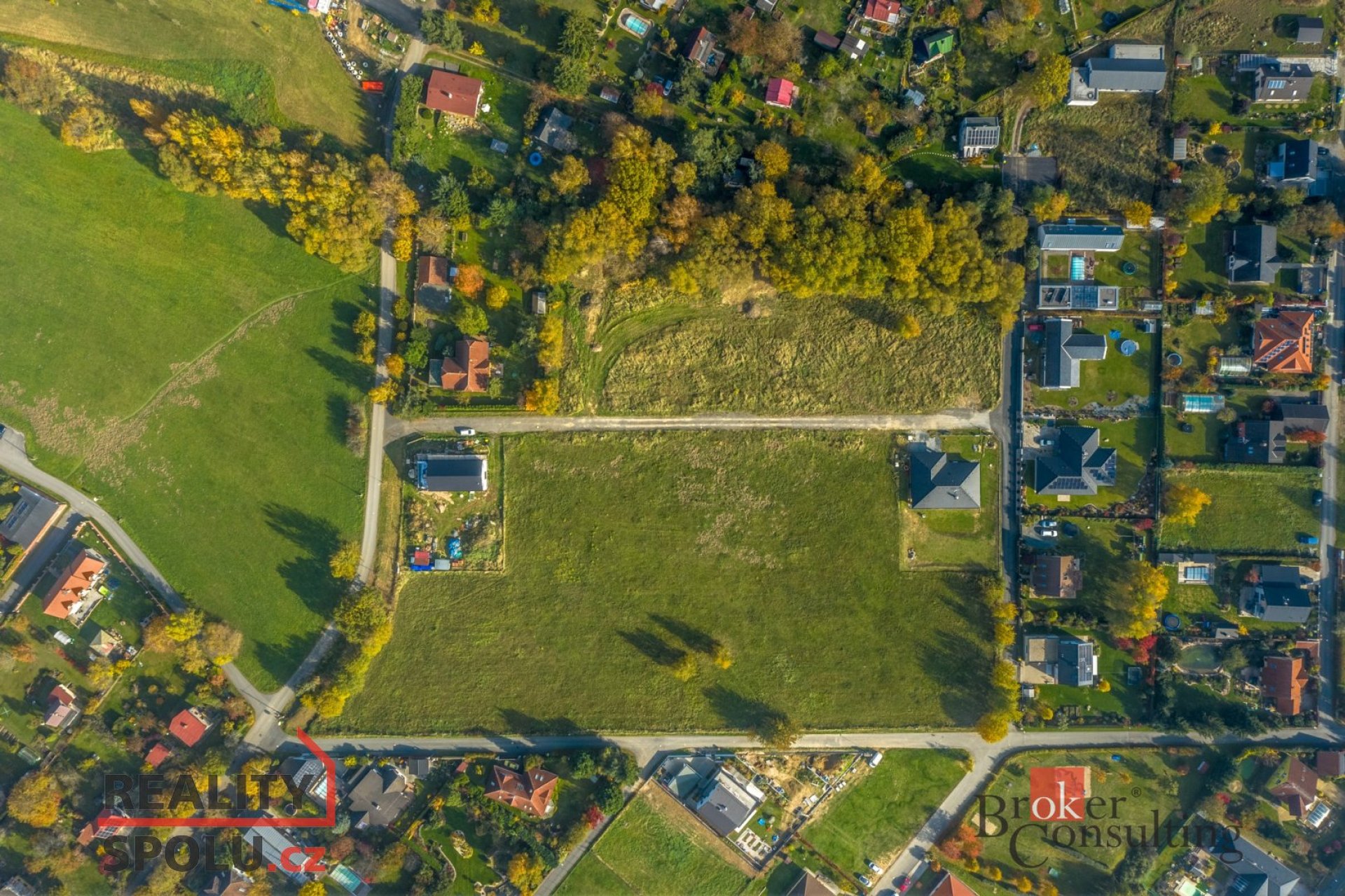 Prodej stavebního pozemku 1268 m2, Kunice -  Velké Popovice, P - V