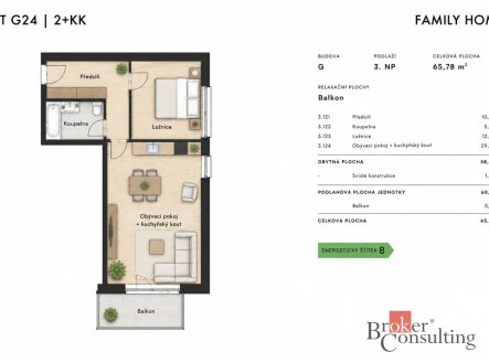 Prodej bytu, 2+kk, 59 m²