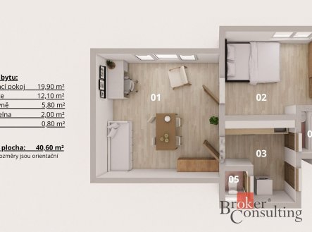 Prodej bytu, 2+1, 40 m²