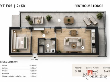 Prodej bytu, 2+kk, 103 m²